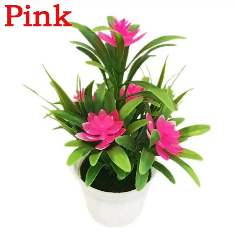 Multi-Color Artificial Lotus Flower with Pot | Home Decor Artificial Flower Decor Axl Pink