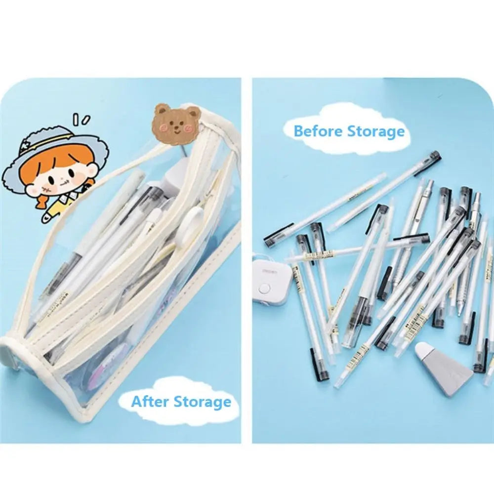 Double-Layer Transparent Waterproof Pencil Case | Large Capacity Pencil Case Axl