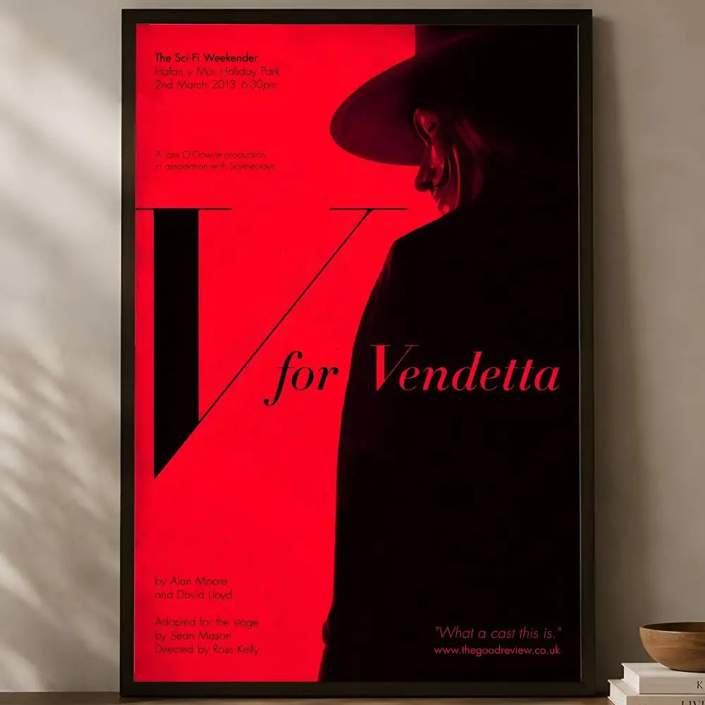 V for Vendetta Self-Stick HD PVC Wall Poster – Waterproof Wall Art Poster Axl White12 50X70cmNoframe