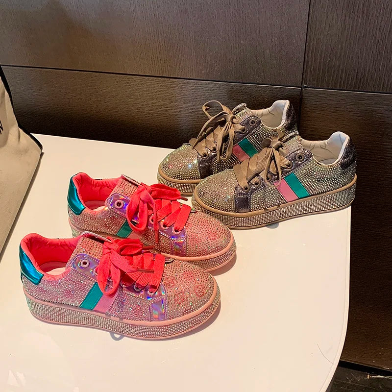 Women's Rhinestone Platform Sneakers – Luxury Sparkle Trainers Platform Sneakers Axl