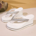 Women's Wedge Platform Flip Flops – Thick Sole Beach Slippers Wedge Flip Flops Axl White 41