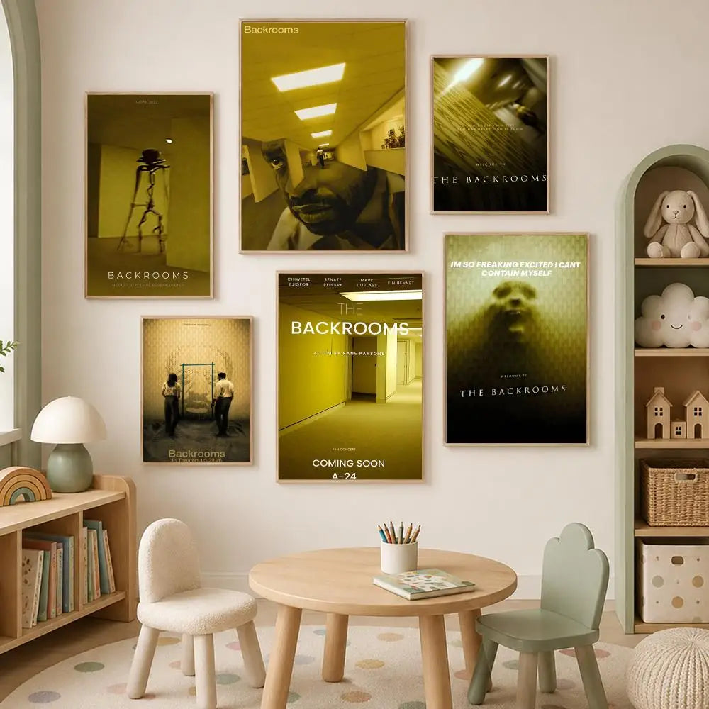 Backrooms Poster Self-Stick HD Waterproof Wall Art Decor Wall Art Poster Axl