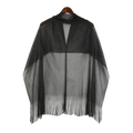 Sheer Beach Cover-Up Top – Lightweight Draped Gauze Swimwear Beach Cover-Up Axl Black One Size