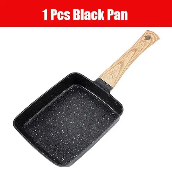 Nonstick 4-Cup Tamagoyaki Egg Pan – Gas & Induction Nonstick Egg Pan Axl Black Tamagoyaki Pan