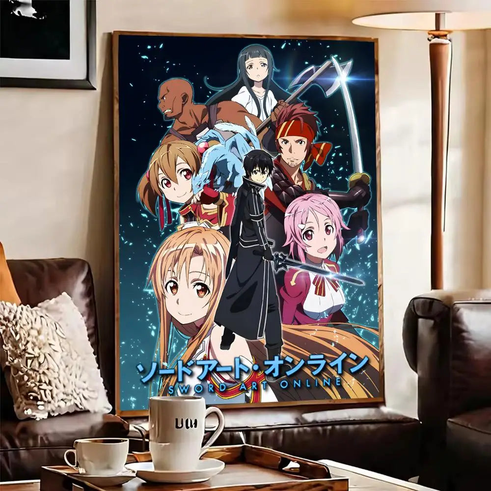Sword Art Online Anime Canvas Wall Art – Unframed Poster Canvas Wall Art Axl