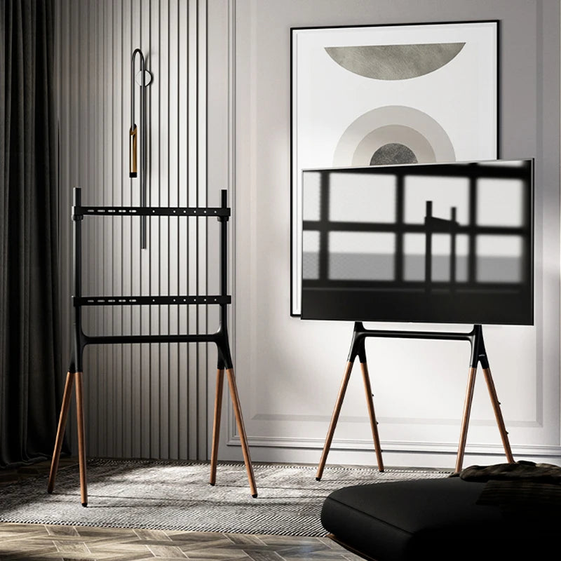 Nordic Floor TV Stand – Large Metal Monitor Rack & Storage Floor TV Stand Axl