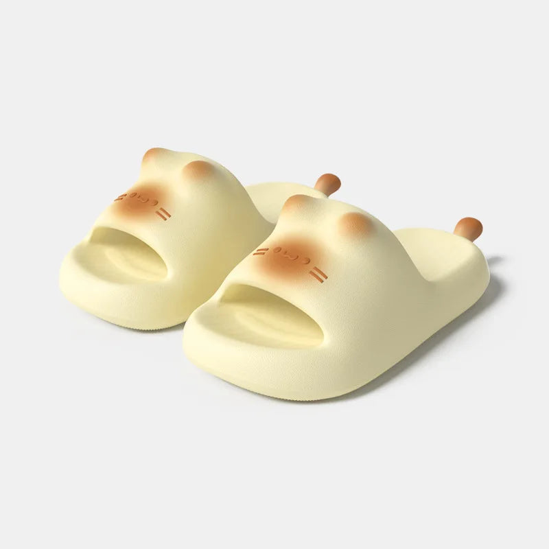 Lorilury EVA Cat Face Slippers – Non-Slip Indoor Slides Indoor Slippers Axl Yellow 38-39