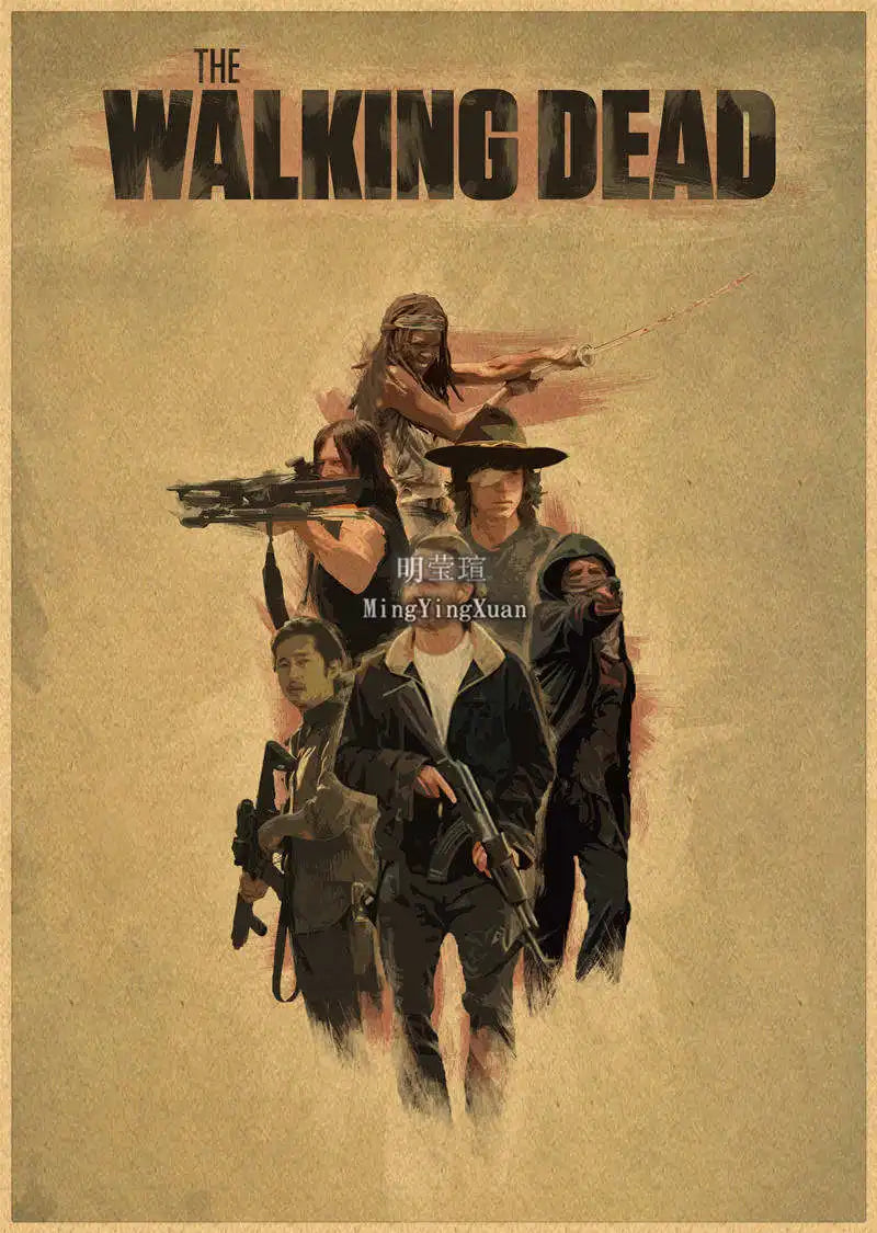 Walking Dead Vintage Kraft Paper Poster | Retro Wall Art Decor Wall Art Poster Axl 21 42x30cm