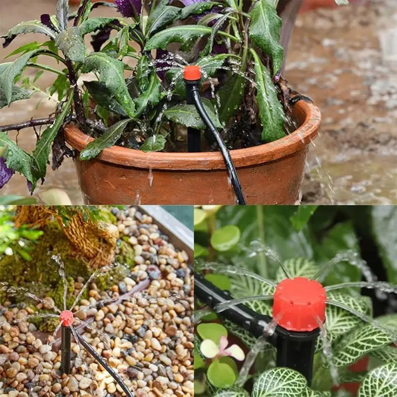 50-Pack 360° Adjustable Drip Emitters for 1/4" Irrigation Tubing Drip Irrigation Emitters Axl