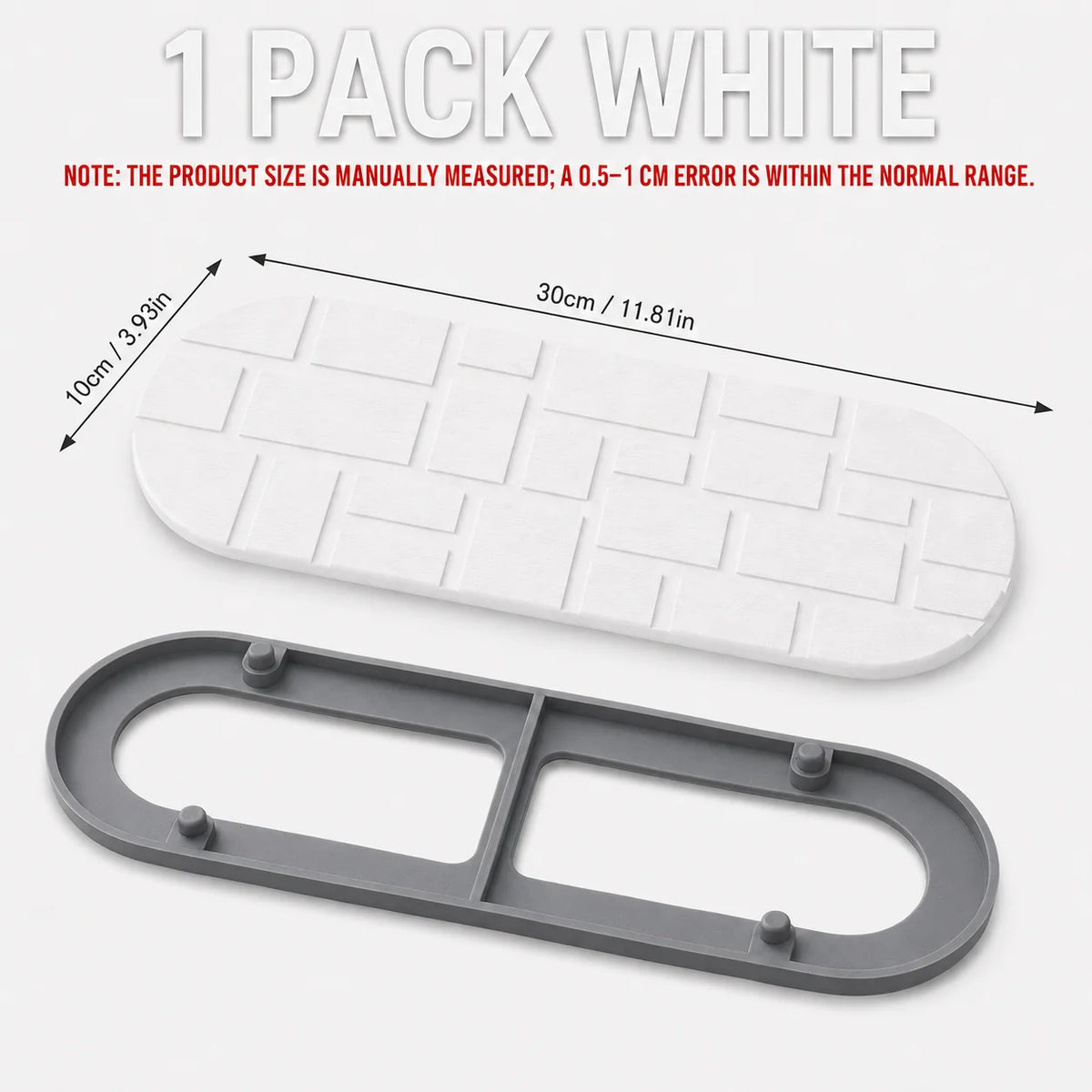 Diatomite Sink Tray with Silicone Base | Fast-Drying Stone Mat Stone Drying Mat Axl 1 PACK-White 30x10cm