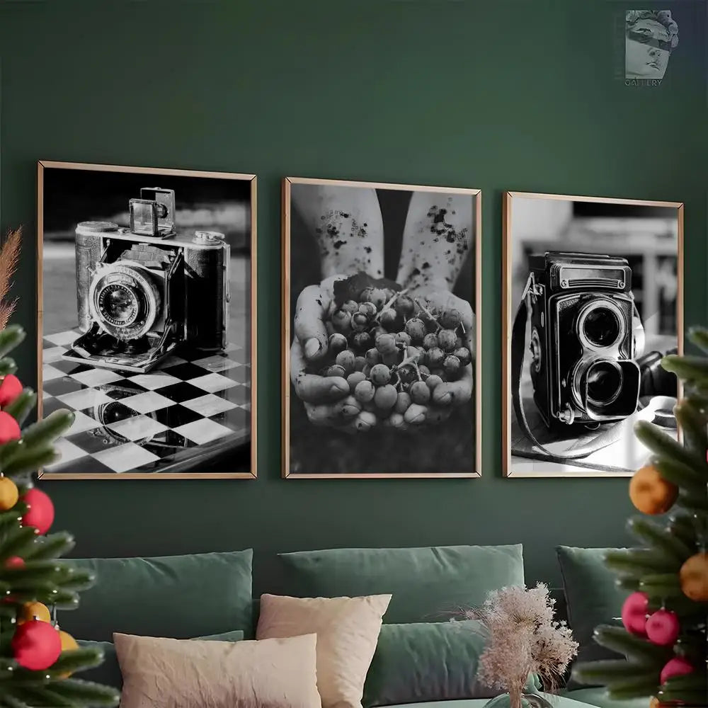 Black & White Vintage Floral HD Canvas Wall Art Print Canvas Wall Art Axl