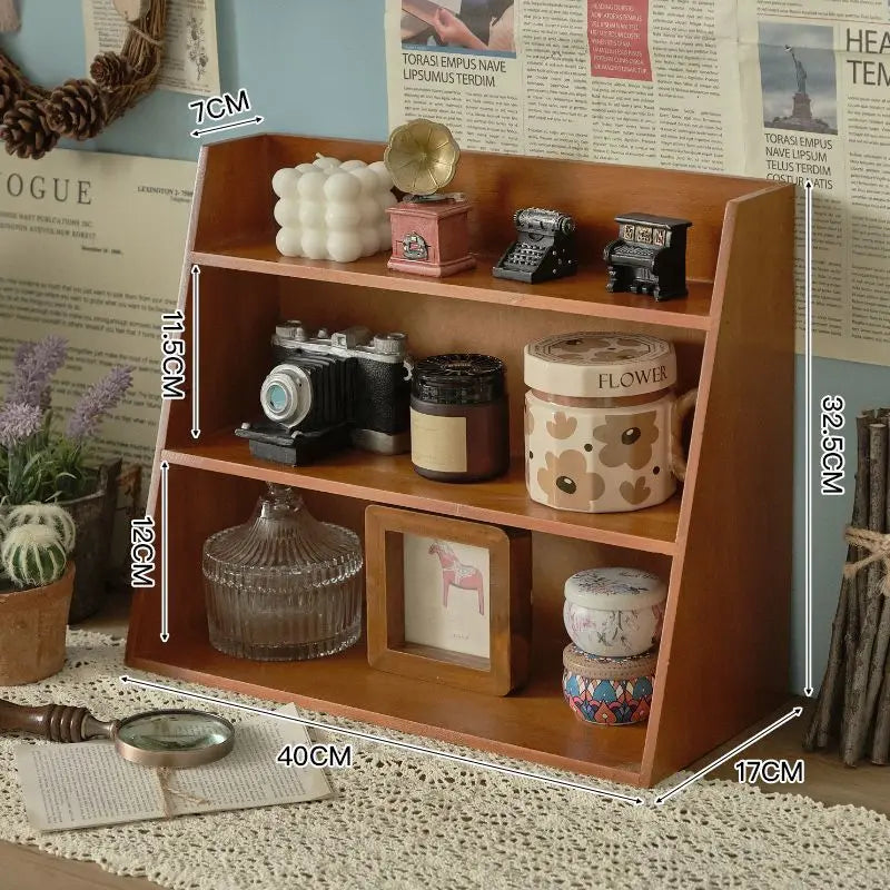 Solid Wood Multi-Layer Desktop Cosmetics Organizer Rack Cosmetics Storage Rack Axl