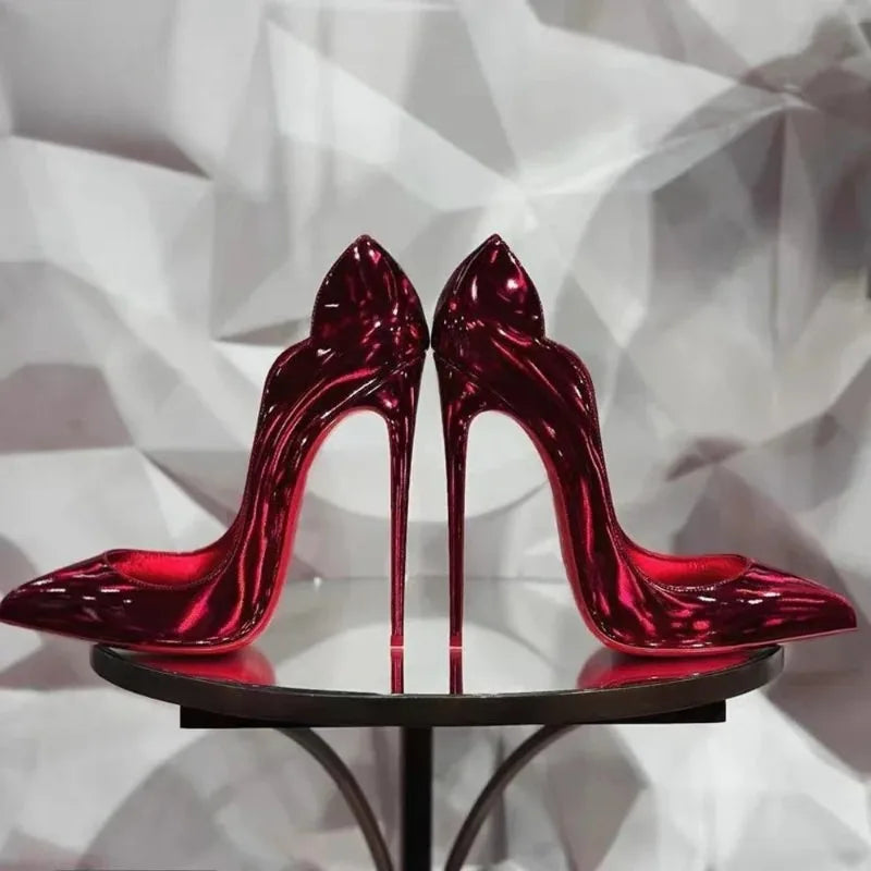 Women's Luxury Pointed Toe Stiletto Pumps – Wave Edge Heels High Heel Pumps Axl