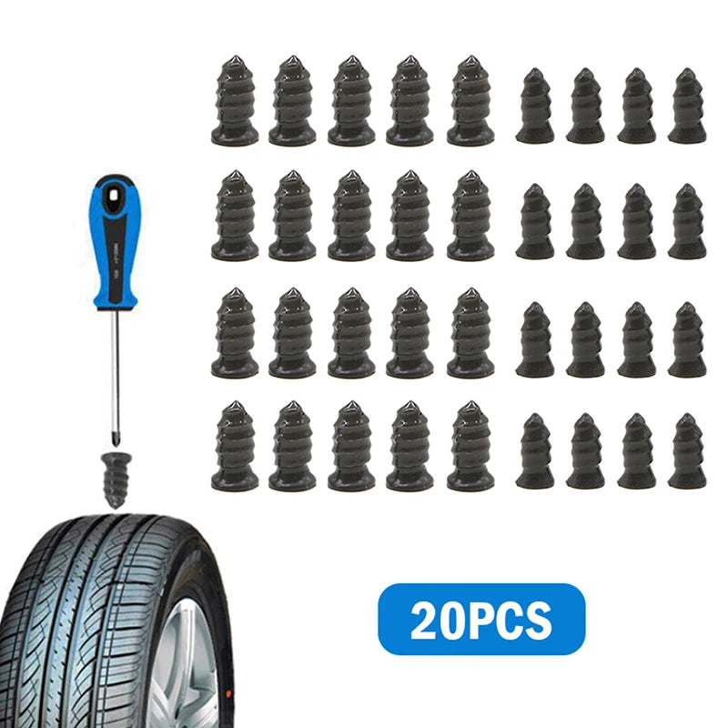 20Pcs Tubeless Tyre Repair Rubber Nails – Car, Bike & Scooter Tyre Repair Kit Axl
