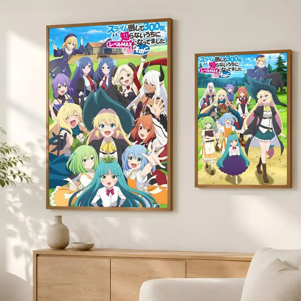 Killing Slimes 300 Years Anime PVC Wall Poster | HD Self-Stick Anime Wall Poster Axl