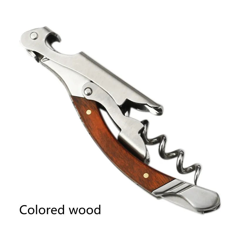 Laguiole Wood Handle Corkscrew Wine Opener – Stainless Steel Wine Corkscrew Opener Axl Colored wood