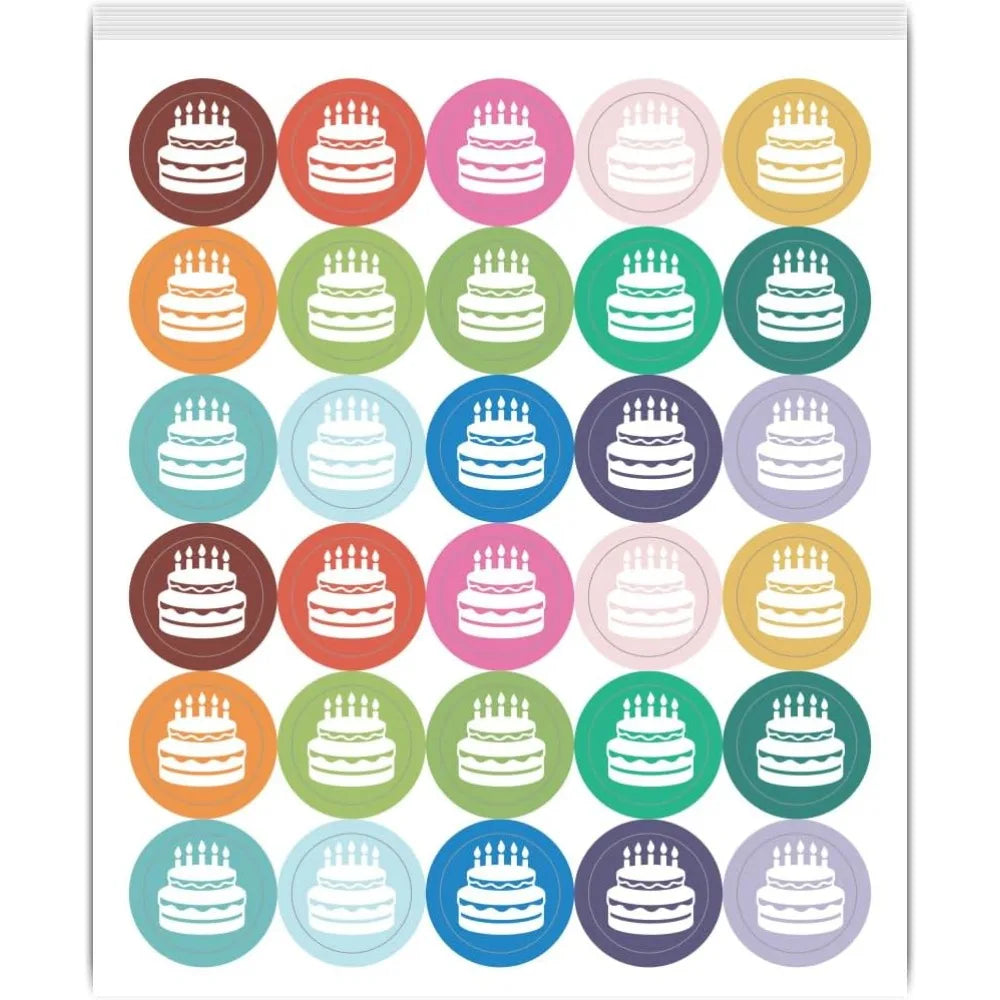 80 Sheets PVC Food Stickers – Flat Round Self-Adhesive Labels Decorative Sticker Set Axl