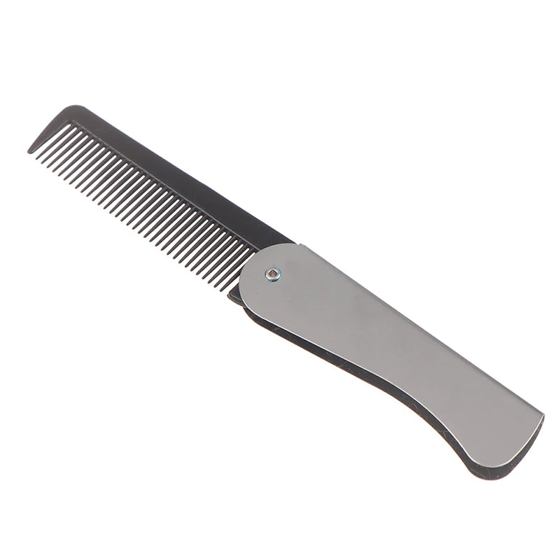 Portable Foldable Metal Pocket Comb – Hair & Beard Grooming Folding Pocket Comb Axl