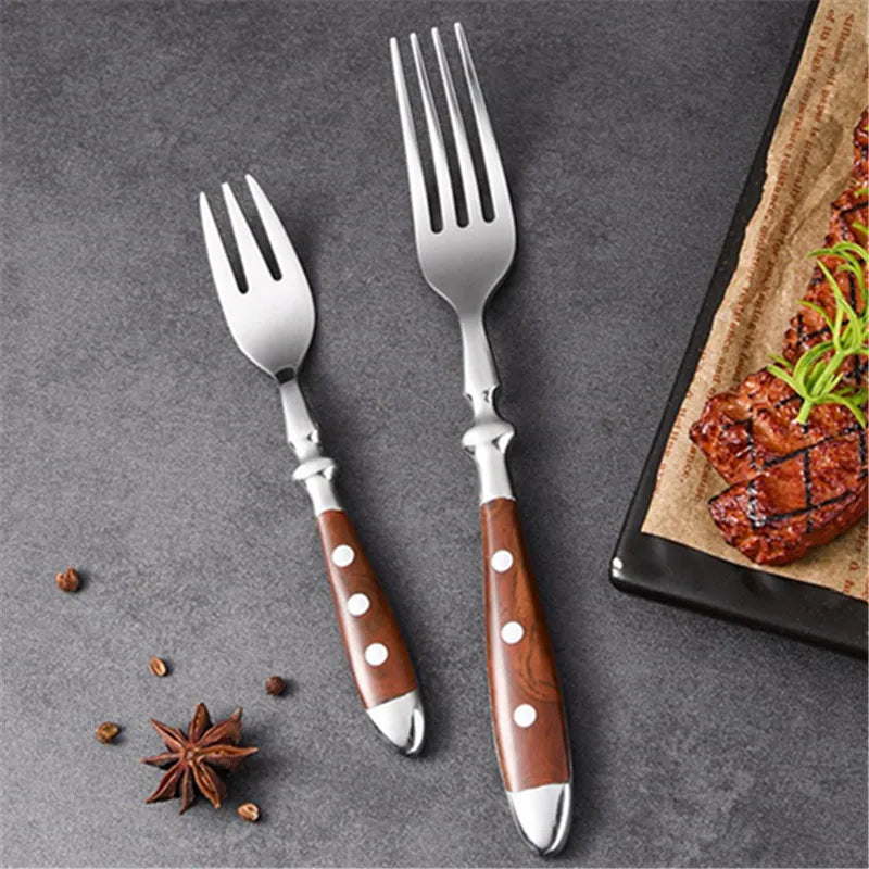 YRIDEFE 6-Piece Stainless Steel Cutlery Set – Knife Fork Spoon Cutlery Set Axl