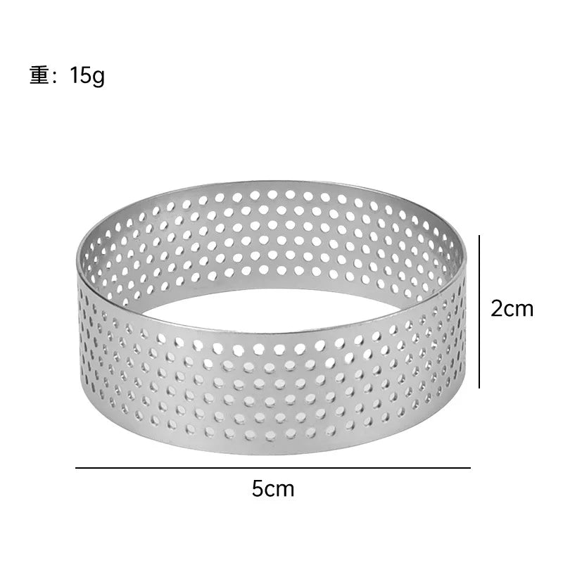 Stainless Steel Perforated Tart Mold – Circular Baking Ring Tart Baking Mold Axl 5cm Round