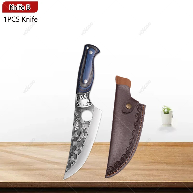 WXCOO Forged Boning & Cleaver Chef Knife | High Carbon Steel Forged Chef Knife Axl Knife B