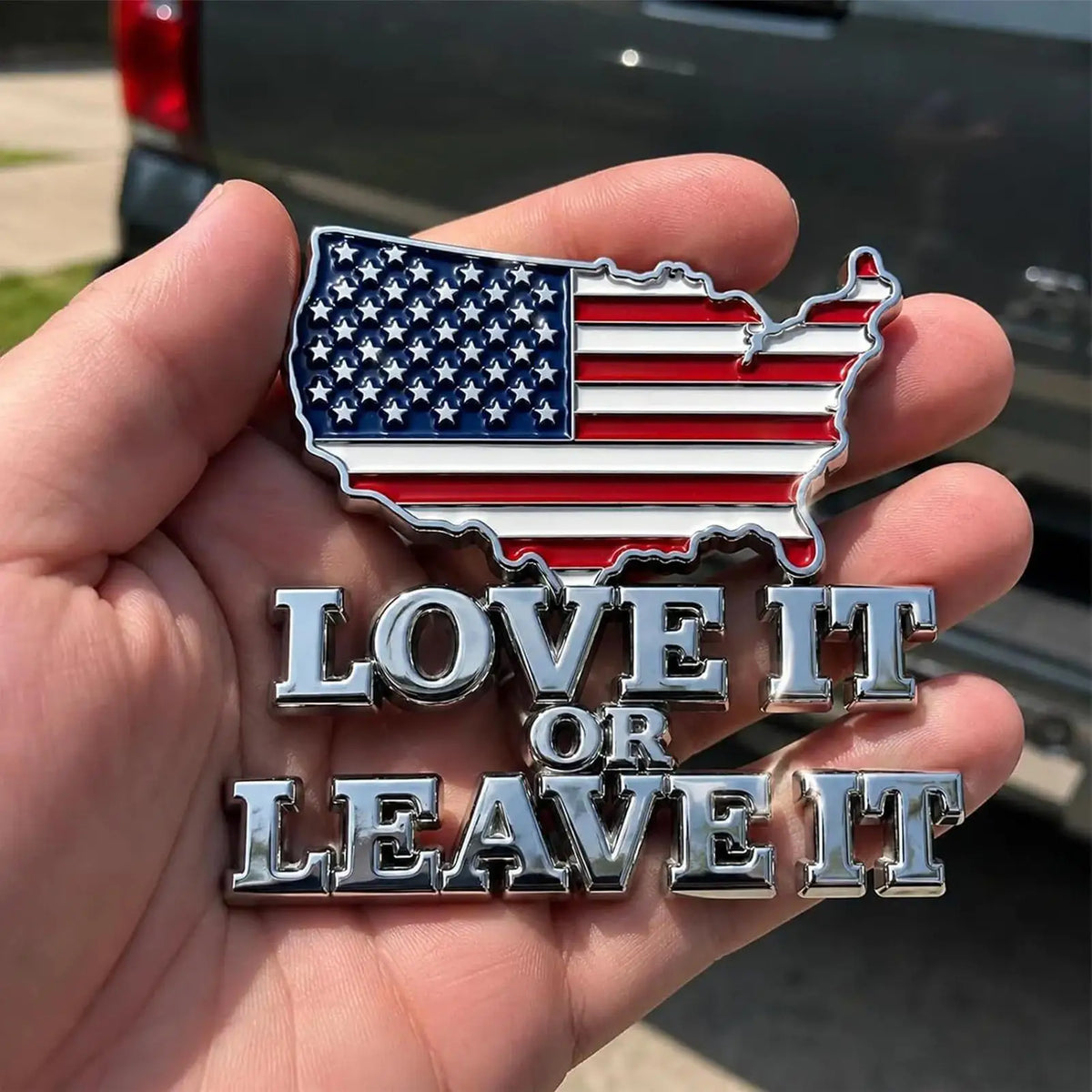 Metal Flag Car Emblem Badge – Truck, SUV & Bumper Sticker Car Emblem Badge Axl