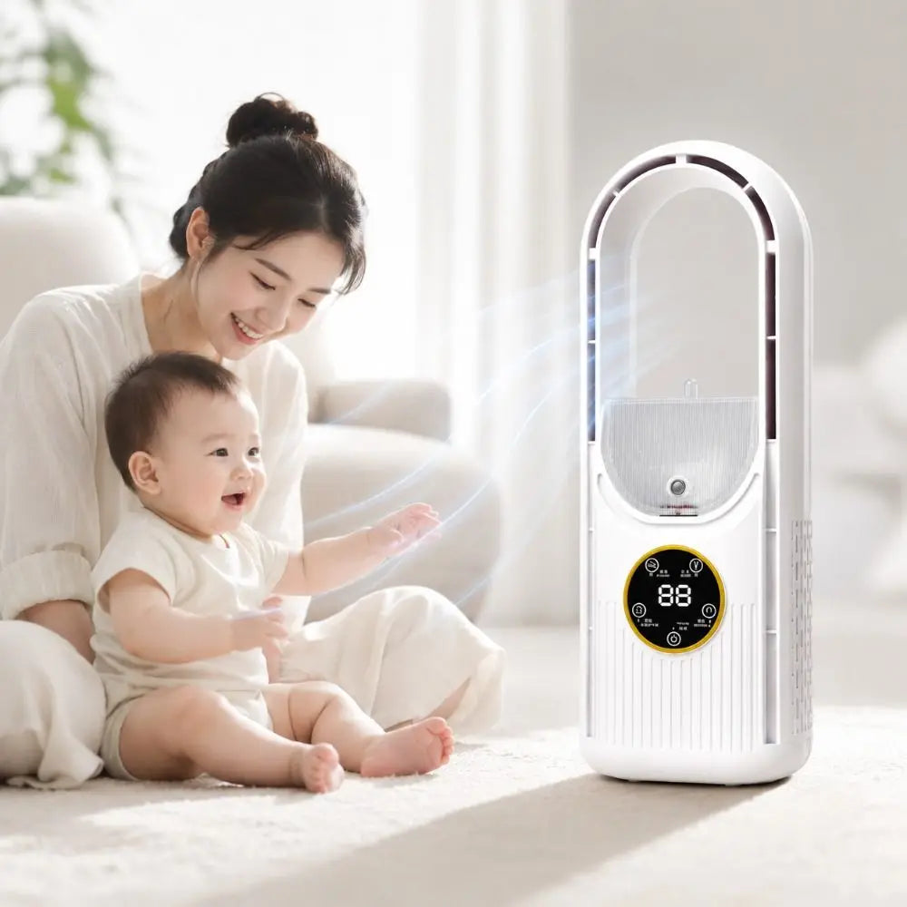 6-Speed Bladeless Mist Fan – Silent Portable Desktop Cooler Desktop Mist Fan Axl
