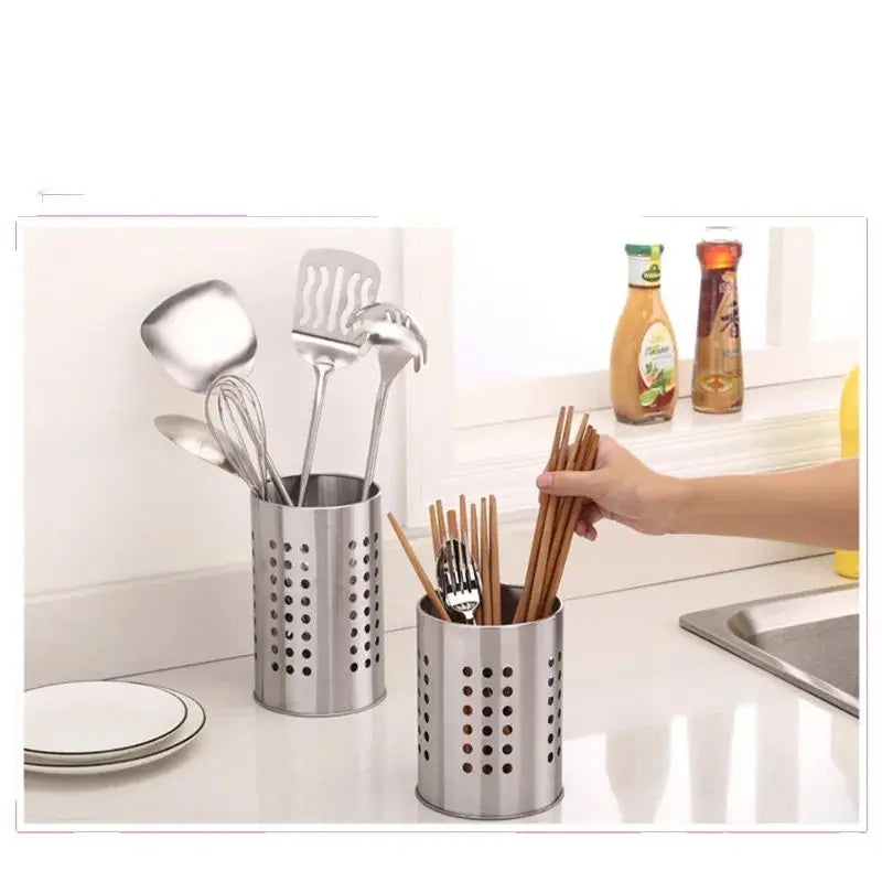 Stainless Steel Utensil Holder & Silverware Drying Rack Utensil Holder Axl