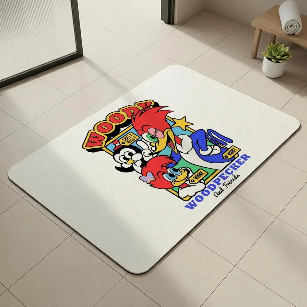 Woody Woodpecker Diatomite Bath Mat – Quick-Dry Non-Slip Diatomite Bath Mat Axl White3 40x60cm