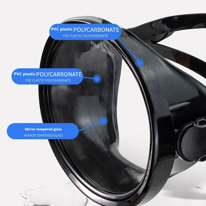 Oval Freediving Mask – Panoramic Tempered Glass Snorkel Goggles Freediving Snorkel Mask Axl