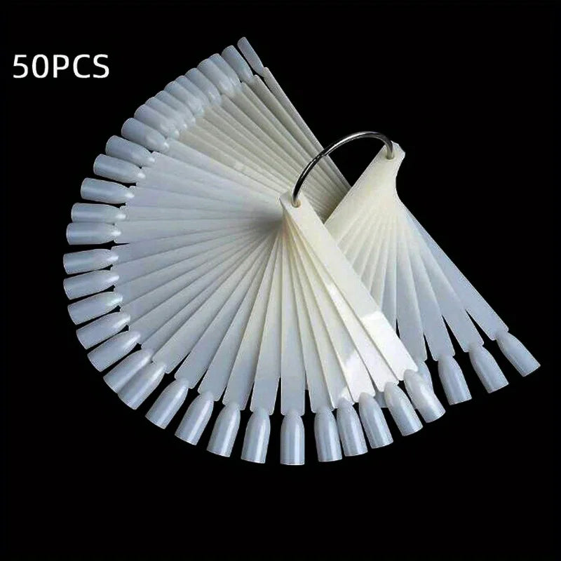 50 Pcs Clear Nail Swatch Sticks – Polish Display Tips Nail Swatch Sticks Axl Pointed Transparent