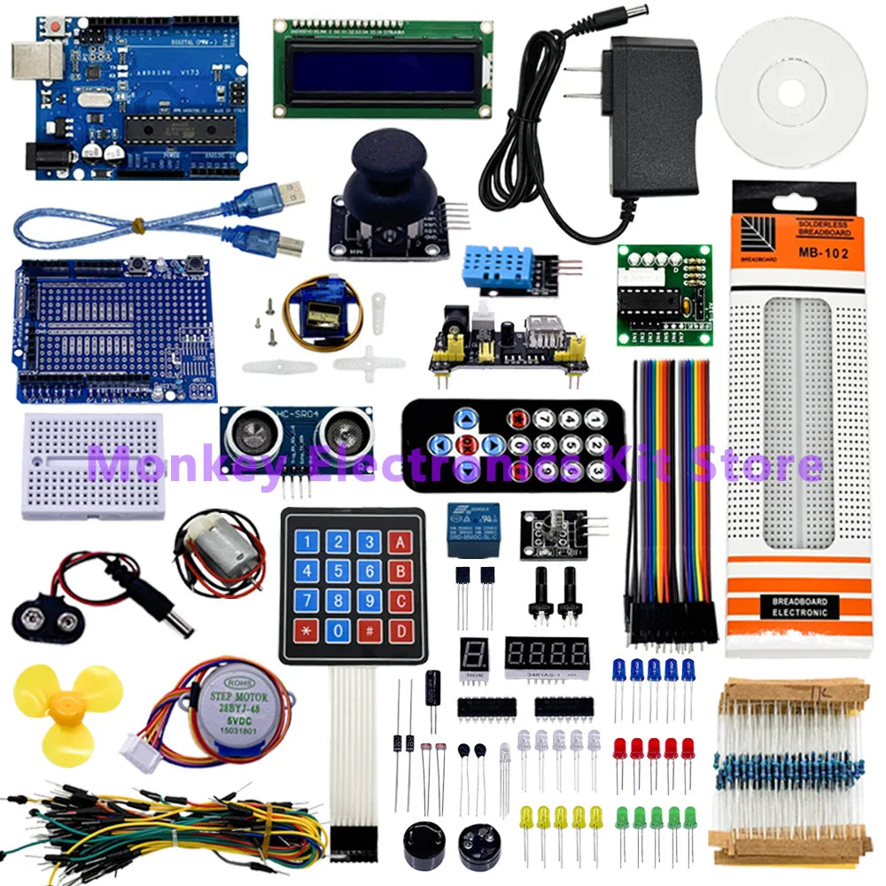 Complete R3 Starter Kit – 200+ Pcs DIY Electronics Learning Kit Electronics Starter Kit Axl Starter Kit