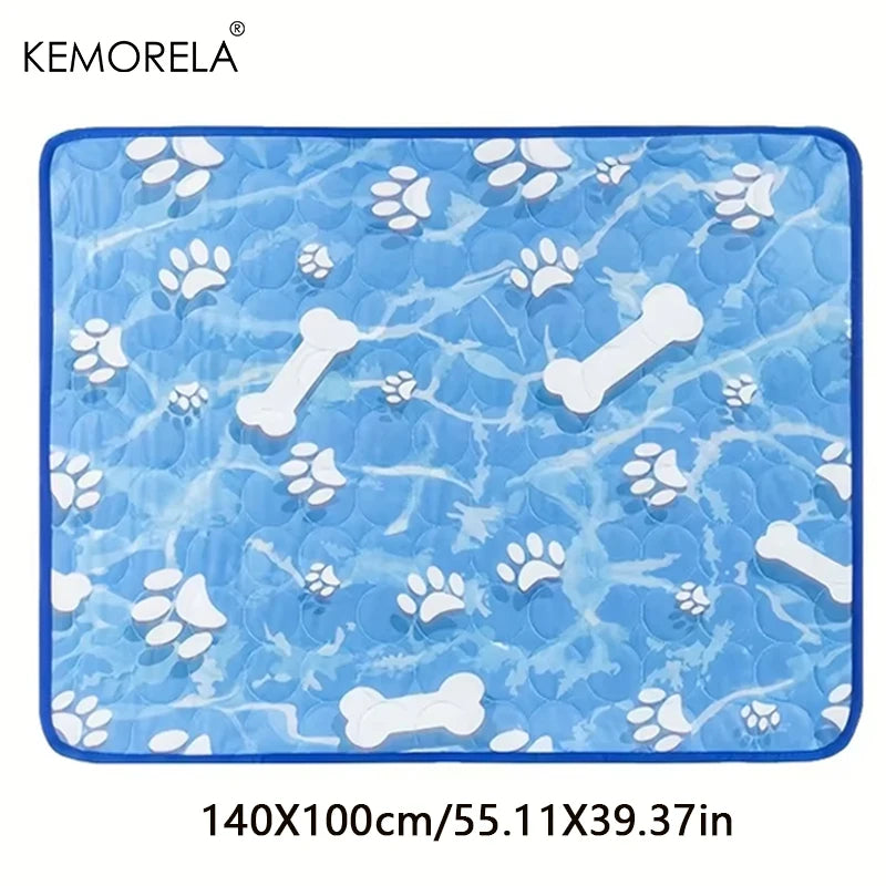 KEMORELA Large Dog Cooling Mat – Ice Silk Self-Cooling Pad Pet Cooling Mat Axl 140X100cm