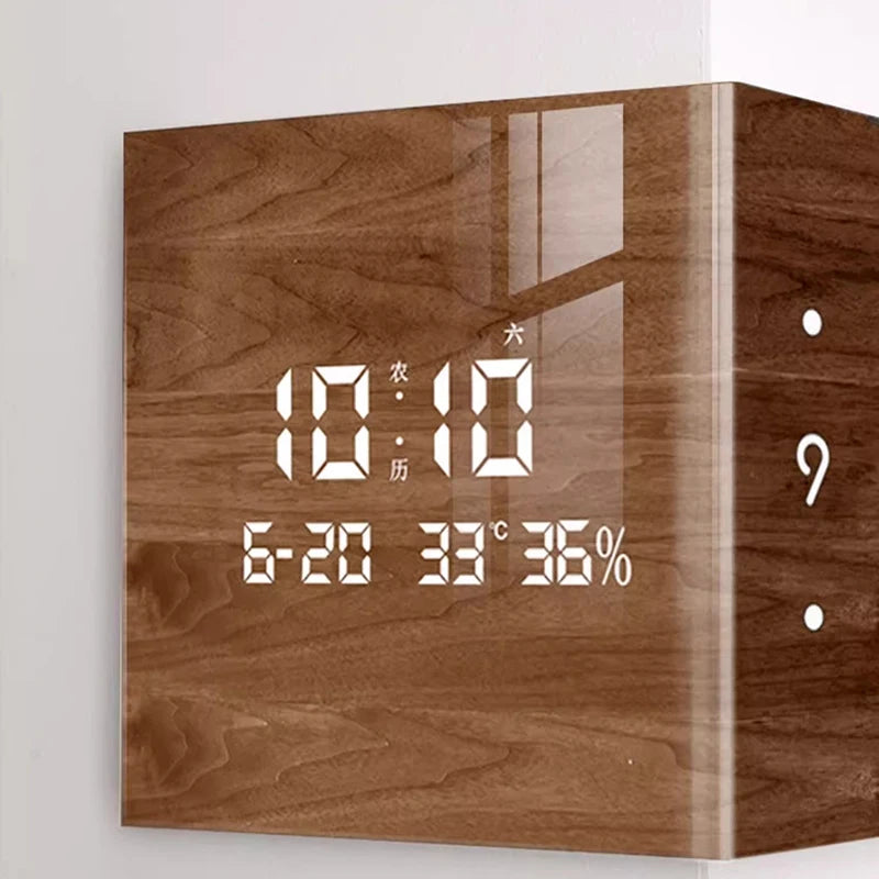 Modern LED Digital Wall Clock – Large Silent Acrylic Calendar LED Wall Clock Axl