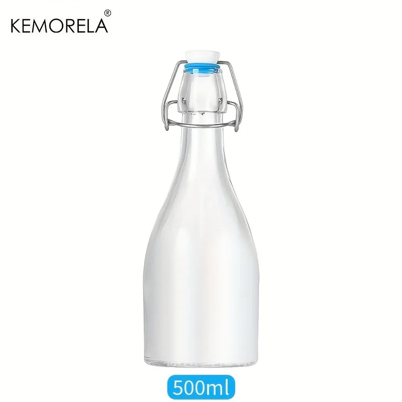 Frosted Glass Bottle 500ml/750ml – Airtight Flip Lock Brewing Jar Glass Brewing Bottle Axl 500ML