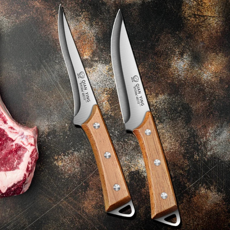 Stainless Steel Fillet & Boning Knife – Forged Wooden Handle Kitchen Fillet Knife Axl