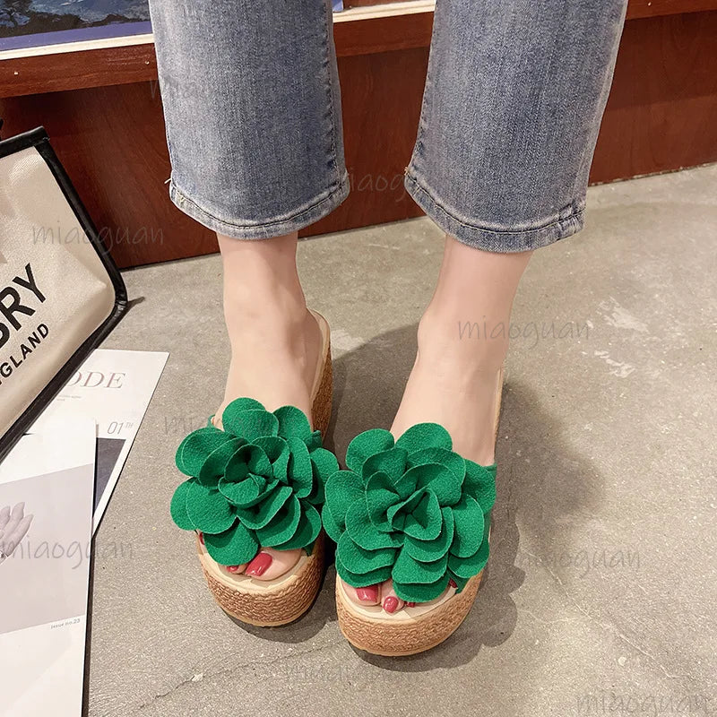 Women's Wedge Platform Sandals – Floral Slip-On Summer Shoes Wedge Platform Sandals Axl