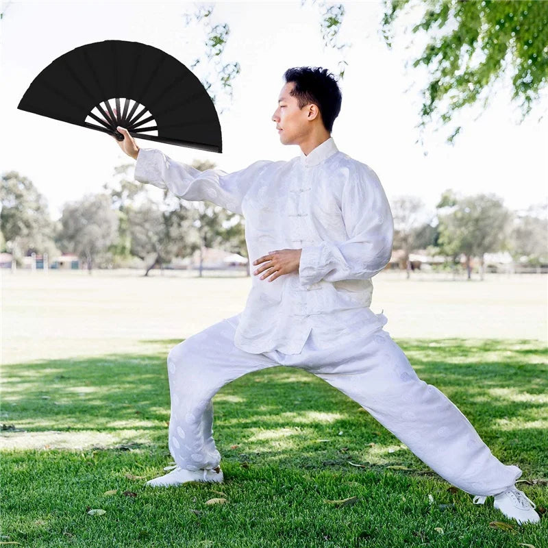 Vintage Black Chinese Folding Fan – Kung Fu Dance & Wedding Folding Hand Fan Axl