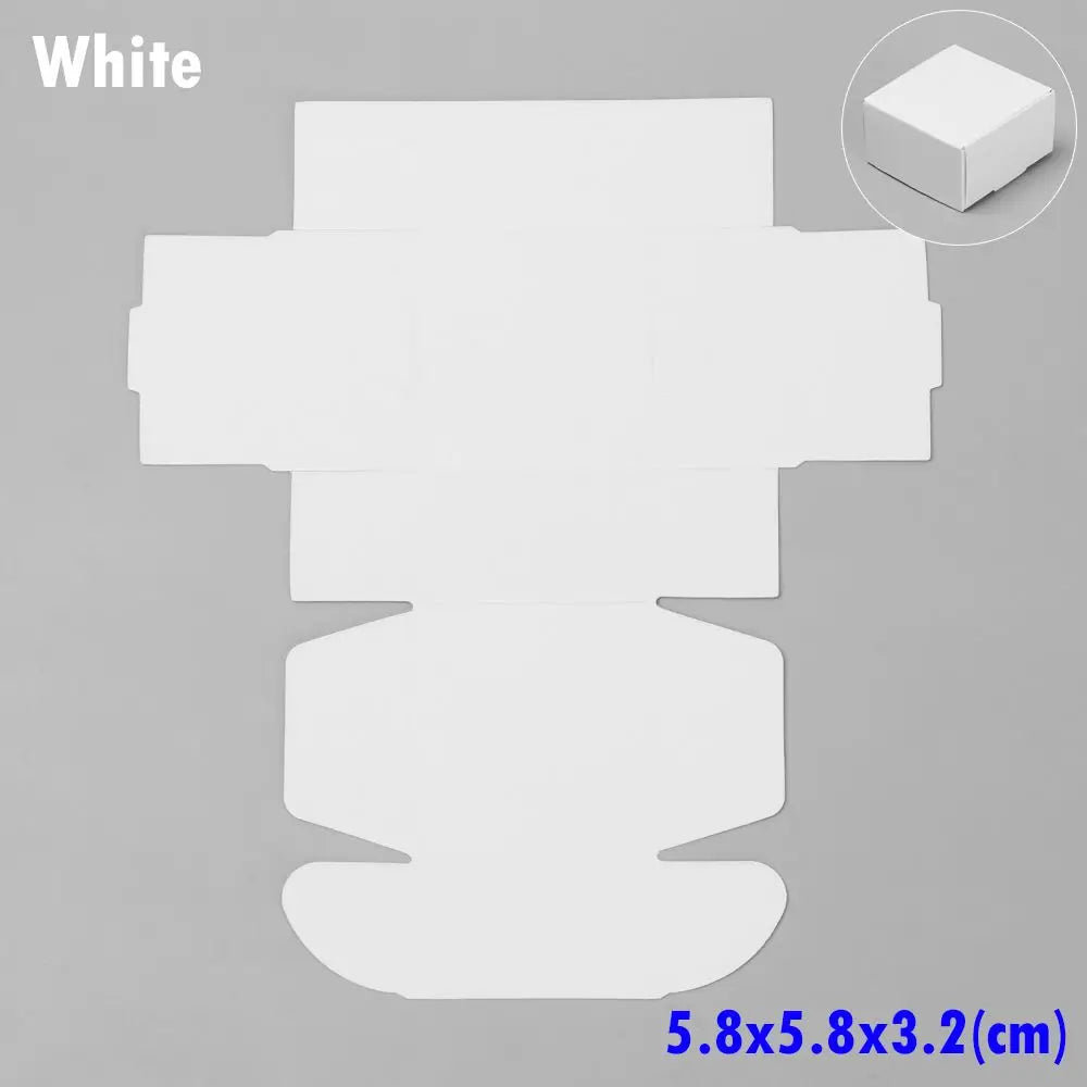 10-Pack Kraft Paper Gift Boxes – 9 Sizes Brown White Black Gift Packaging Boxes Axl white-5.8x5.8x3.2cm