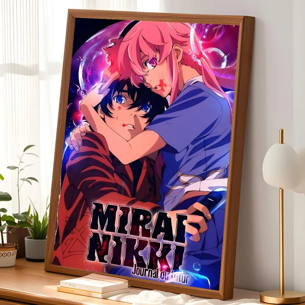 Mirai Nikki Anime Poster – Self-Stick HD PVC Waterproof Wall Art Anime Wall Poster Axl