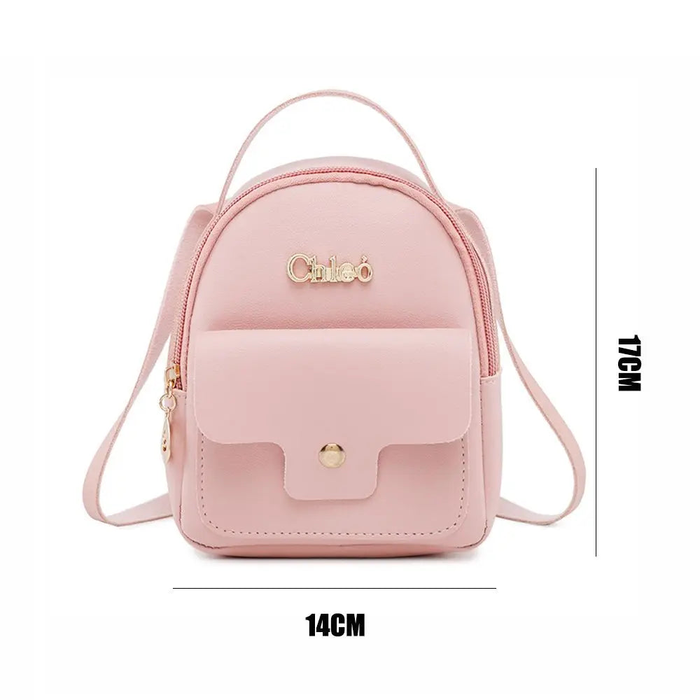 Women's Mini PU Leather Backpack – Casual Small Bookbag Mini Leather Backpack Axl