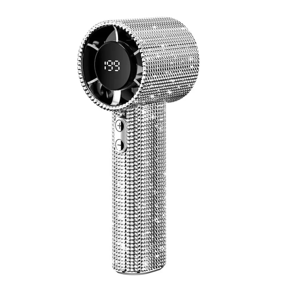 Mini Portable Diamond LED Personal Fan – Cute Sparkling Design Handheld Personal Fan Axl