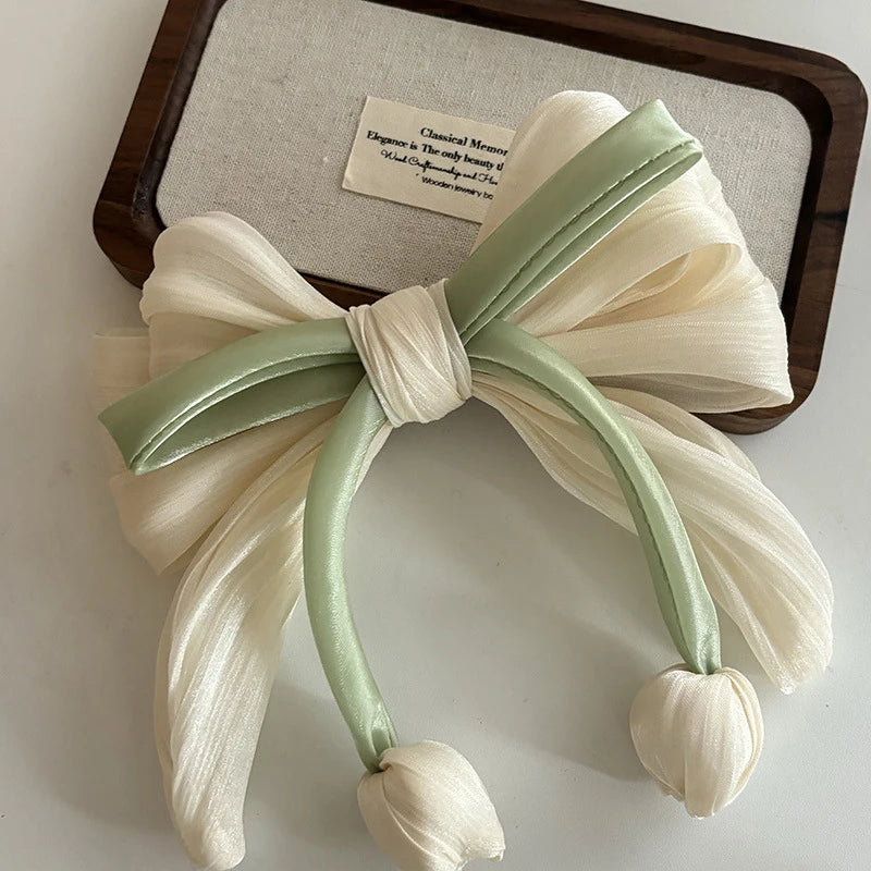 Sweet Tulip Bowknot Hair Clip with Tassels for Women & Girls Hair Clip Axl A2