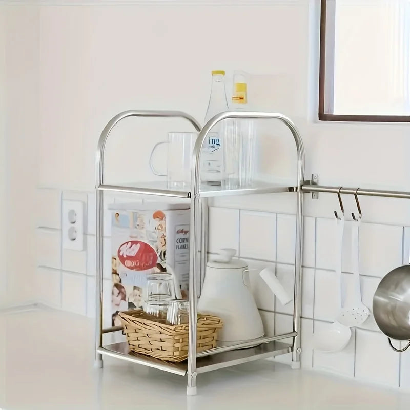 Modern Stainless Steel Side Table & Nightstand Shelving Unit Metal Side Table Axl