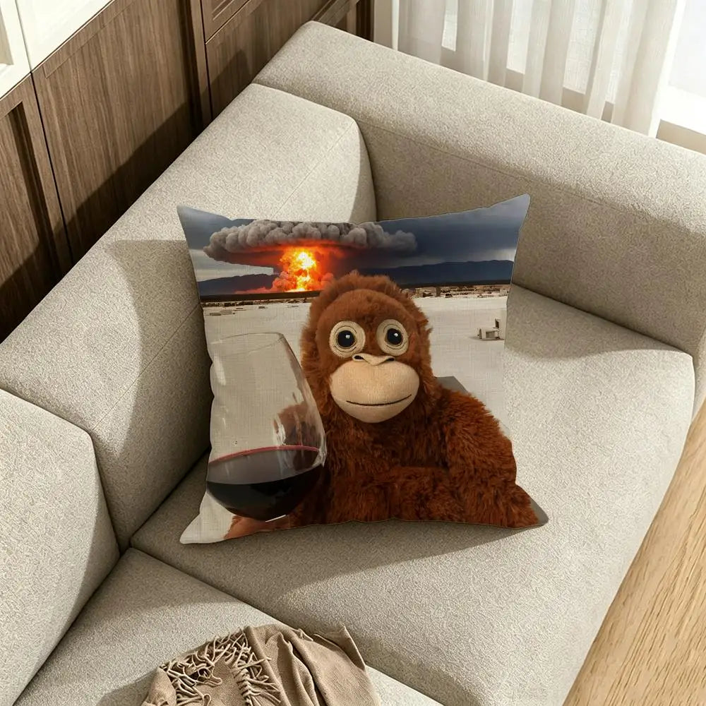 Cartoon Linen Cushion Cover Set – Sofa, Bed & Chair Decor Linen Cushion Cover Axl