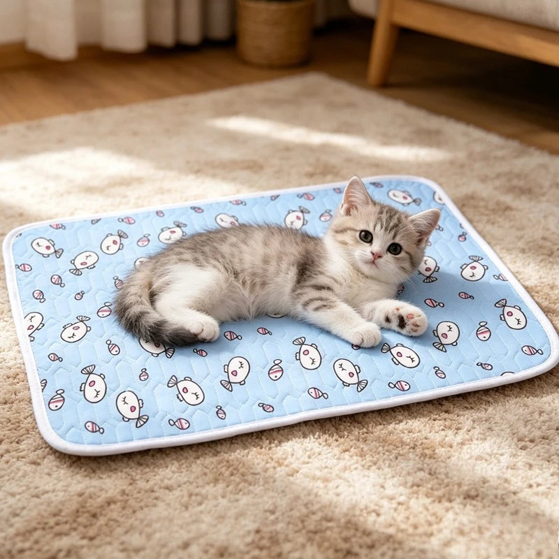 KEMORELA Cooling Pet Mat – Ice Silk Cat & Dog Summer Sleep Pad Pet Cooling Mat Axl S 40X30CM