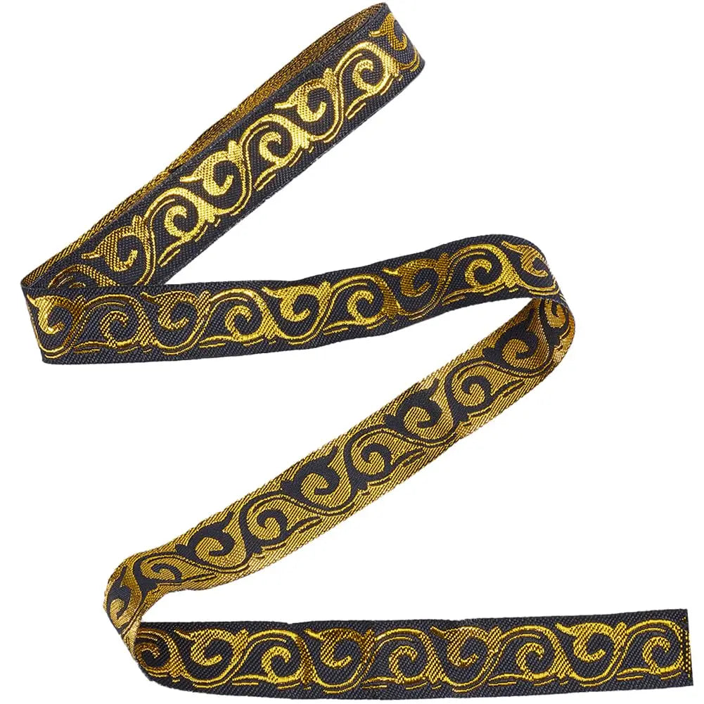 Floral Jacquard Embroidery Ribbon 3/4" – Lemon Chiffon Trim Jacquard Craft Ribbon Axl AECH04-17860
