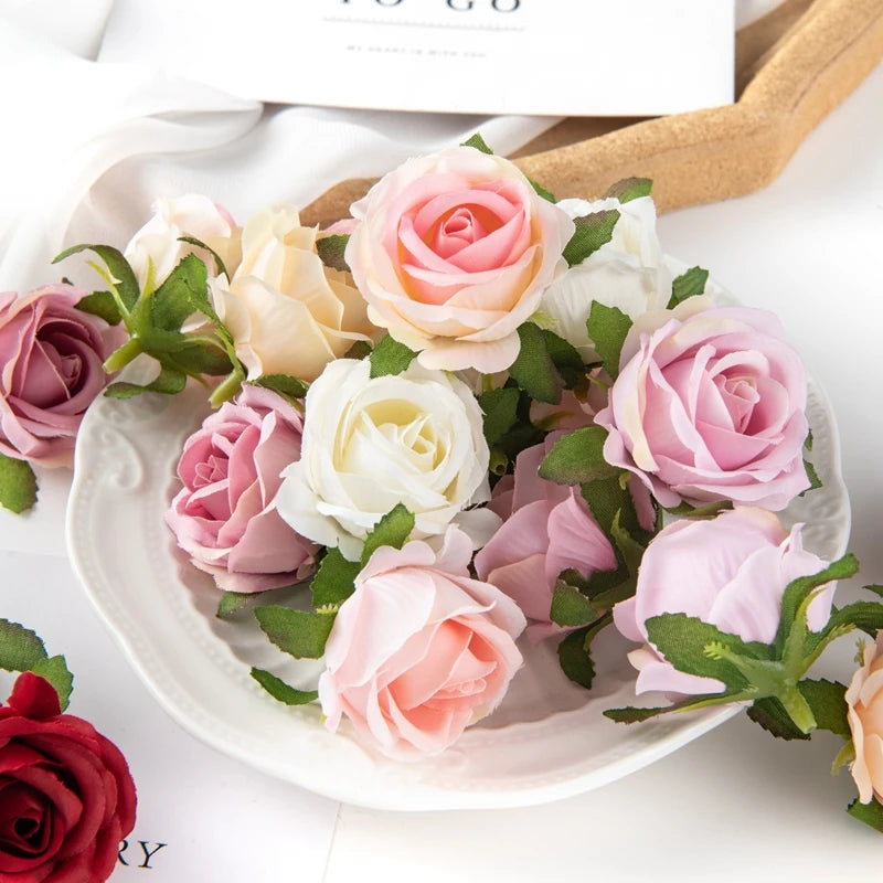 Silk Rose Artificial Flower Heads – Bulk 40/80 Pcs for Weddings Artificial Silk Flowers Axl