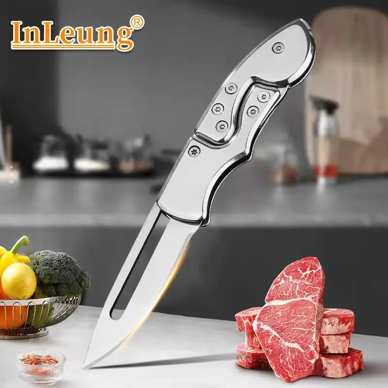InLeung Folding Utility Knife – Stainless Steel BBQ & Kitchen Folding Utility Knife Axl