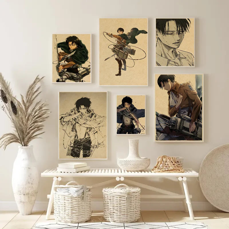Attack on Titan Levi Ackerman Anime Poster | Wall Sticker Art Anime Wall Poster Axl